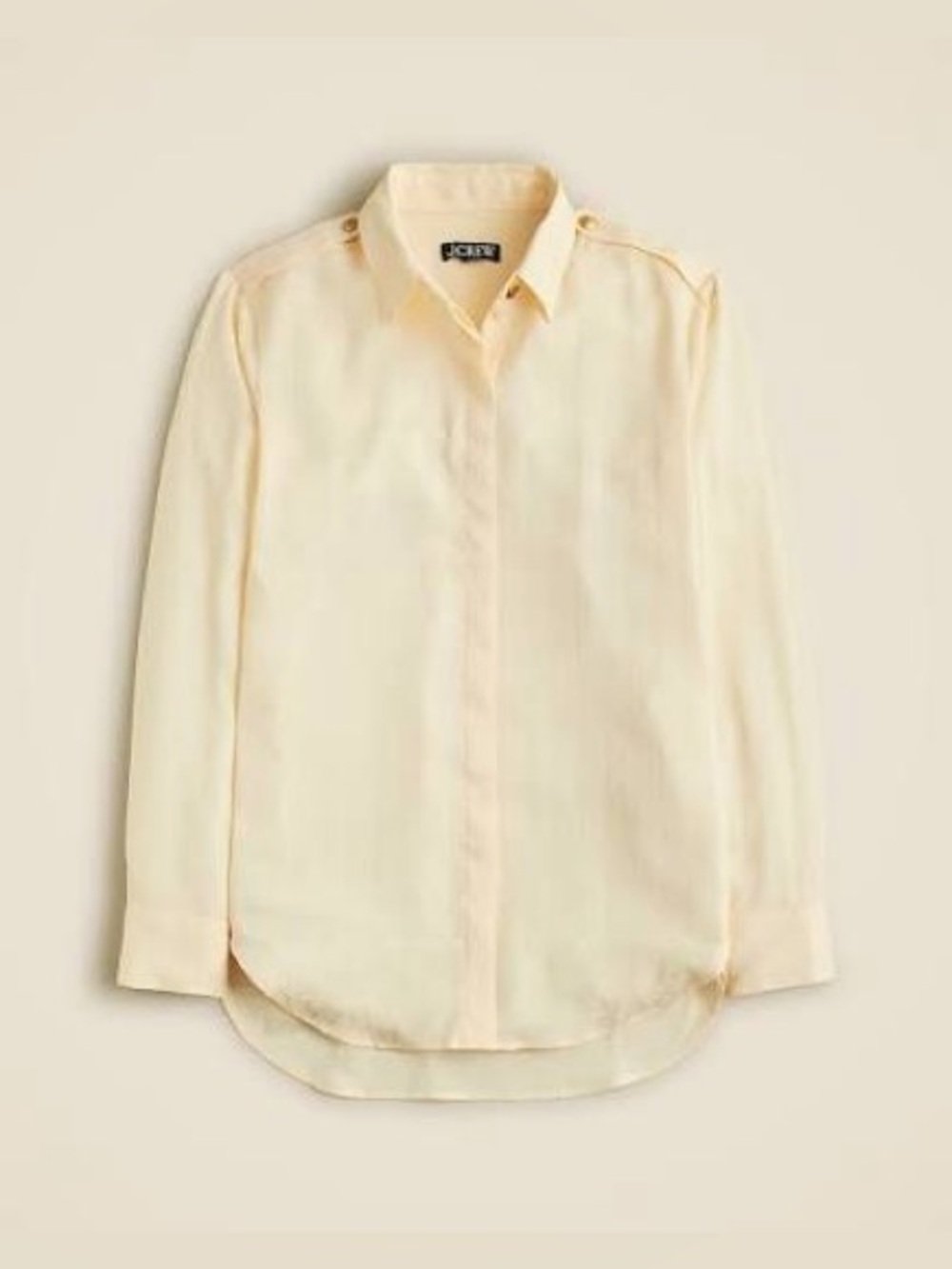 NWT J Crew jacquard print top/blouse size small button up cream color